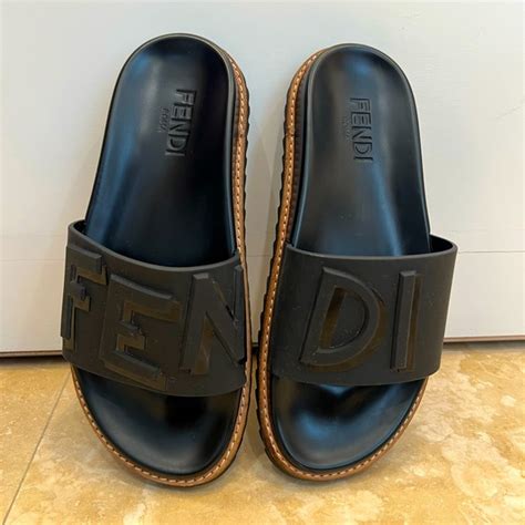 fendi black vocabulary slides|Fendi Black Vocabulary Slides for Men .